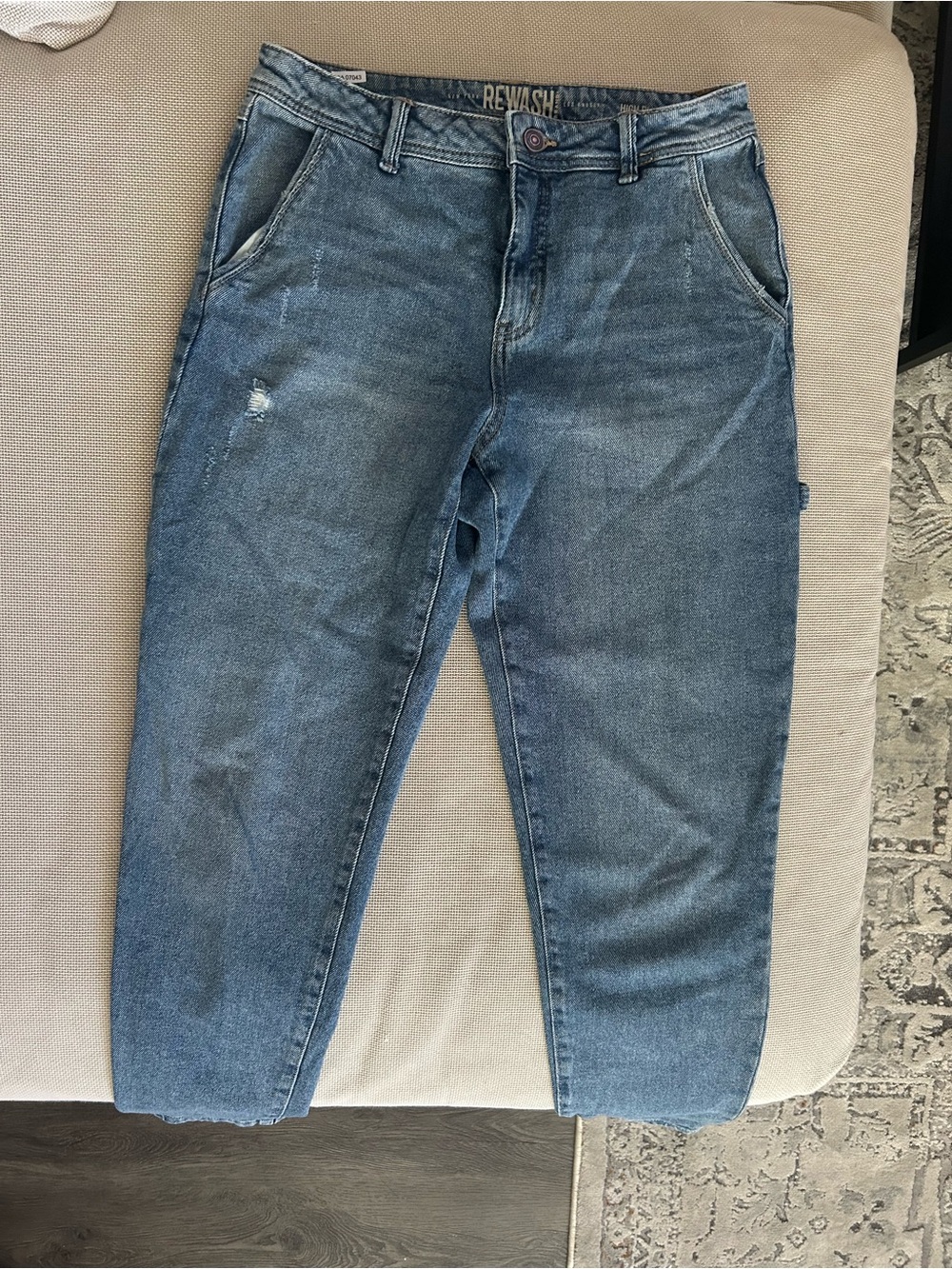 Rewash Women's Blue High-Rise Relaxed Jeans size 5/27